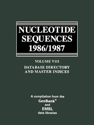 cover image of Nucleotide Sequences 1986/1987, Volume 8